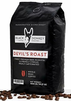 Paquet de café en grains Black Donkey Devil's Roast.