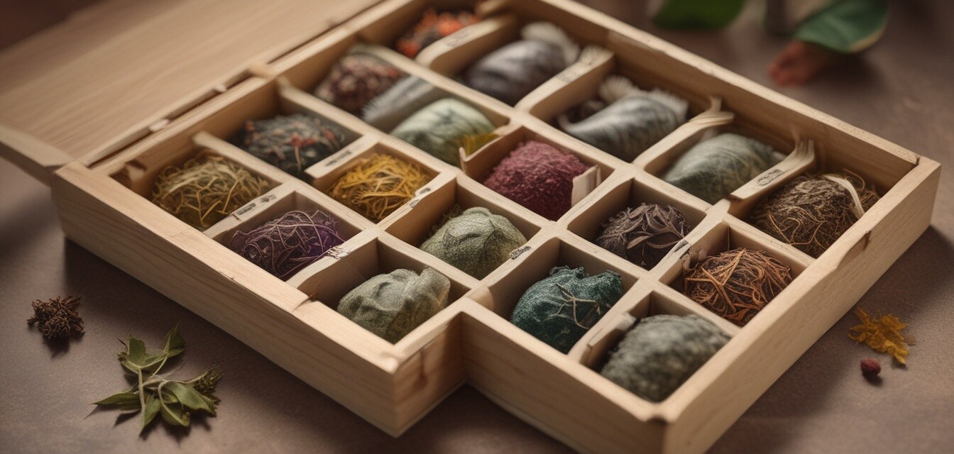 Tea box with different types of tea