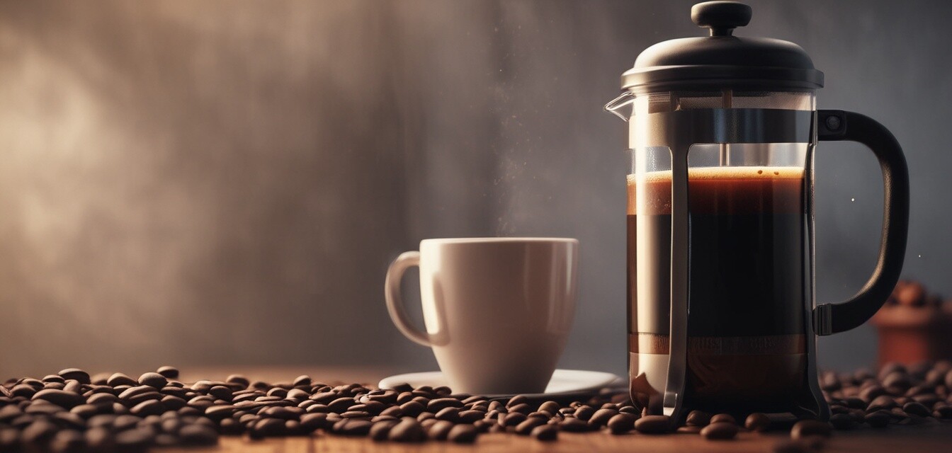 French press coffee preparation
