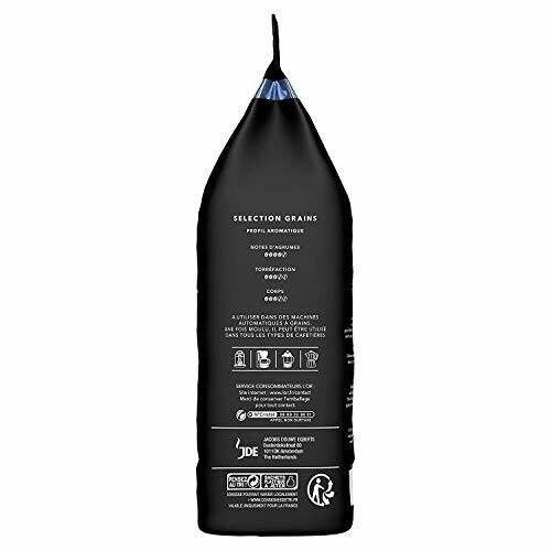 Paquet de grains de café noir