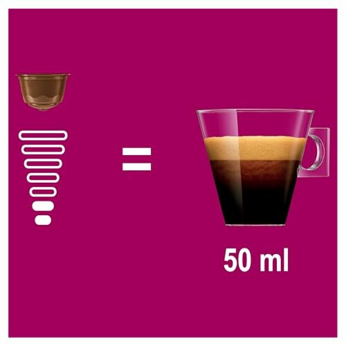 Capsule de café et tasse avec 50 ml de café