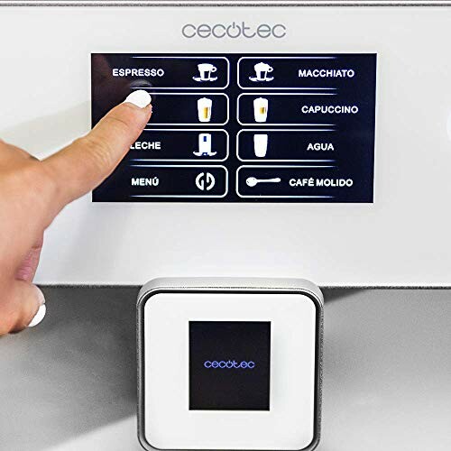 Écran tactile de machine à café avec options