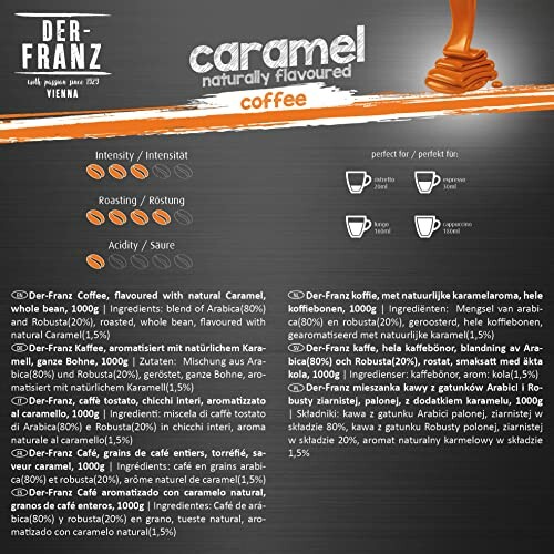 Emballage de café aromatisé au caramel.