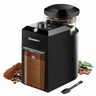 Broyeur à café électrique avec grains et poudre