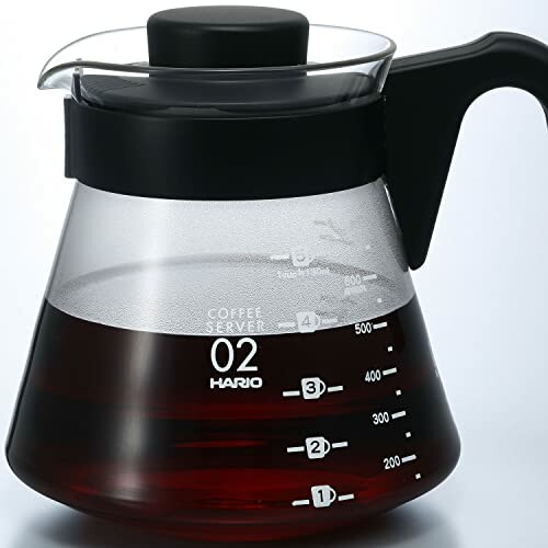 Carafe en verre pour café avec poignée noire