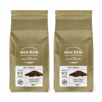 Deux paquets de grains de café House Blend Arabica