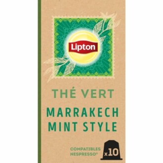 Boîte de thé vert Lipton style Marrakech à la menthe.