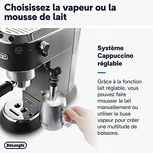 Machine à expresso avec fonction de mousse de lait.
