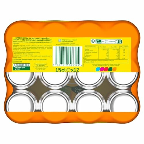 Pack de canettes de soda vu de dessus.