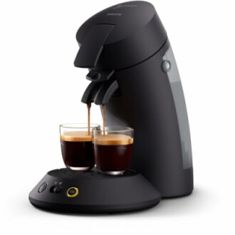 Machine à café Philips avec deux tasses de café.