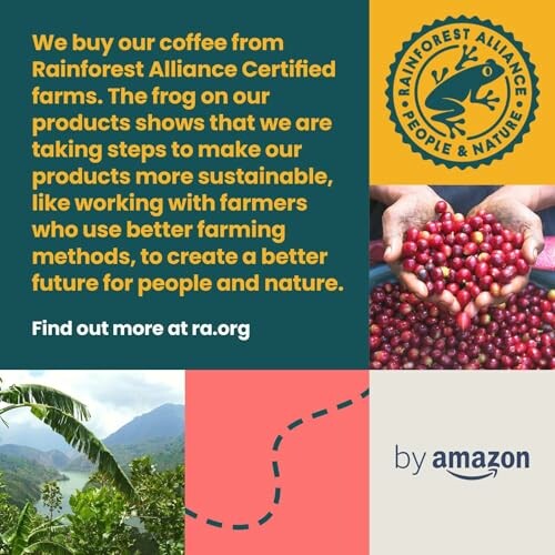 Affiche pour le café certifié Rainforest Alliance par Amazon.