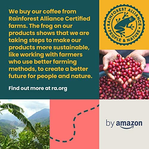 Certification Rainforest Alliance pour le café avec logo Amazon.