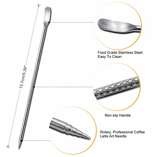 Outil en acier inoxydable pour art du café