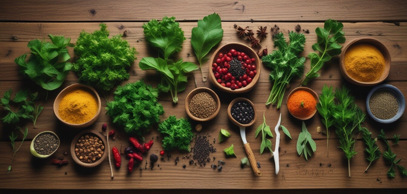 Variety of tea ingredients