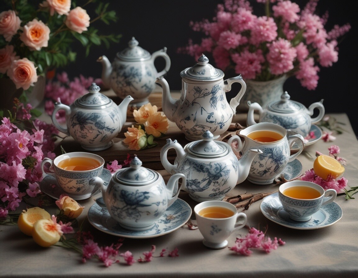 Théière et Tasses à Thé